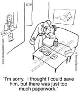 funny doctor cartoon patient waiting room paperwork 1521